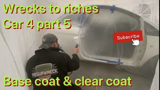 WrecksToRiches 1 Year Free car Challenge car 4 Part 5 Base Coat amp Clear Coat Fingers Crossed [upl. by Nihi898]