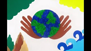 Earth Day Handprint Craft With Tissue Paper [upl. by Tuppeny731]