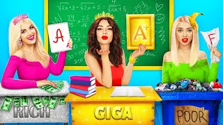 RICH VS GIGA RICH VS POOR GIRL  Funny School Student Situations amp Awkward Moments by Kaboom [upl. by Bettine]