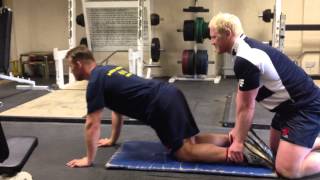 Hamstring Injury Prevention Nordic Exercise Video [upl. by Cornelle]