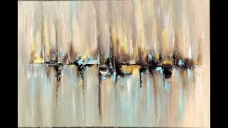 Skyline abstract painting with Acrylic abstract art acrylpainting abstrakte Malerei mit Acryl [upl. by Eveivaneg]