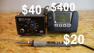 Soldering irons test 20 vs 40 vs 400 [upl. by Arted242]