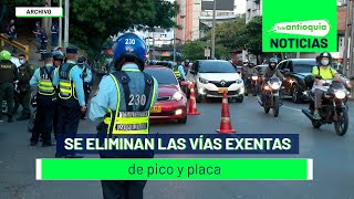 Se eliminan las vías exentas de pico y placa  Teleantioquia Noticias [upl. by Wayne]