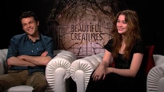 Beautiful Creatures Alden Ehrenreich and Alice Englert Interview [upl. by Wadleigh180]