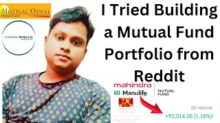 I Tried Building a Mutual Fund Portfolio from Reddit [upl. by Gabrielson69]