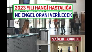 2023 Yılı Hangi Hastalığa Ne Engelli Oranı Verilecek [upl. by Durrej492]