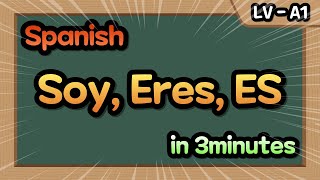 Spanish Ser verb  Soy Eres Es  Master Course in 3minutes [upl. by Lenox]