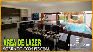 ÁREA DE LAZER   TERRENO 10X25 I SOBRADO COM 02 SUÍTES I ESPAÇO GOURMET E PISCINA I MANAUSAM [upl. by Morganne]