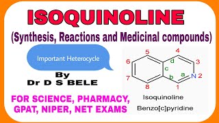 ISOQUINOLINE SYNTHESIS REACTIONS AND MEDICINAL COMPOUNDS [upl. by Myles]