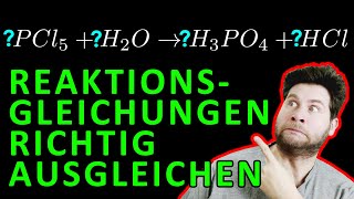 Reaktionsgleichungen ausgleichen und aufstellen  mit Beispielen  einfach erklärt [upl. by Andreas]