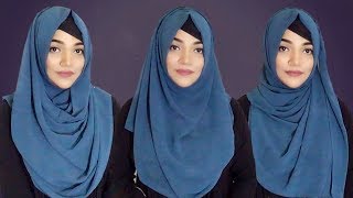 3 Easy Summer Full Coverage Hijab Style with Georgette hijab [upl. by Amoihc]