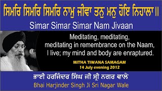 Simar Simar Simar Nam Jivaan By Bhai Harjinder Singh Ji Sri Nagar Wale [upl. by Fairfax681]