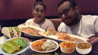 Crunchy Chicken Tacos MUKBANG  Mexican Food  Enchiladas  Chile Rellenos  Rice amp Beans [upl. by Laehcar]