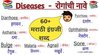 60 Name of Diseases  रोगांची नावे मराठी व इंग्रजी मध्ये  English and Marathi [upl. by Leesa982]