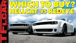 Compared New 717 HP Dodge Challenger Hellcat vs 797 HP Redeye Slug Fest Review [upl. by Orly]