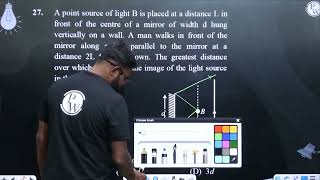 A point source of light B is placed at a distance L in front of the centre of a mirror of width [upl. by Anna-Diane72]