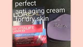 LorealRevitaliftlaser x3night creammask reviewampdemoहिन्दीwinterskincareanti ageing cream [upl. by Bettzel]