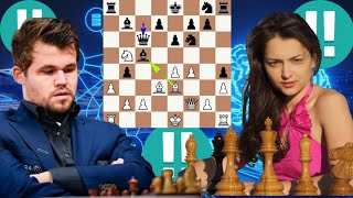 Mistake chess game 238 Magnus Carlsen vs Alexandra Kosteniuk [upl. by Eleda]