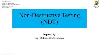 NDT  NonDestructive Testing [upl. by Nnyletak113]