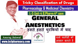 General Anesthetics Drugs  Tricky Classification  Pharmacology L5 Unit4 amp Medicinal Chemistry [upl. by Arahc504]