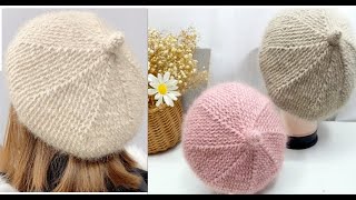 Easy to crochet a beret hat tutorial [upl. by Ardnalac]