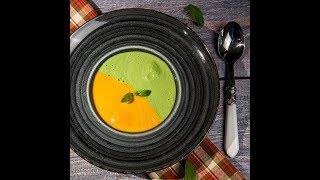 Bicolored Carrot and Pea Cream Soup [upl. by Adilem]