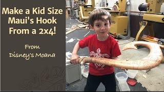 Make a Kid Size Mauis Hook From a 2x4  Disneys Moana [upl. by Aidyl]