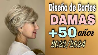 DISEÑOS de CORTES de CABELLO para DAMAS de 50 años con Estilo Tendencia 2024 [upl. by Nosidam574]