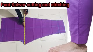 Pant pajama cutting amp stitching  Pant Salwar cutting  লেডিস প্যান্ট কাটিং ও সেলাই [upl. by Nide]