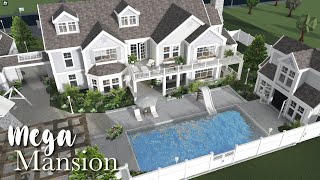 MEGA MANSION BLOXBURG SPEEDBUILD WITH GUEST HOUSE AND POOL [upl. by Seto]