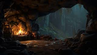 36 Hour Trapped in a cave  Staying warm by the fire in a cave during a heavy rain storm [upl. by Georg228]