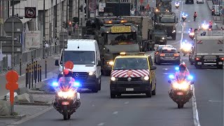 BELGIUM ARMY NATIONALE FEESTDAG  Verschillende Politiebegeleidingen van het Belgische Leger [upl. by Nosnirb752]