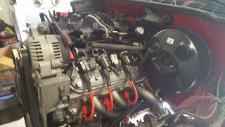 LS Swap S10 Sonoma L33 53 Engine Install  Header Install 3 [upl. by Rennob464]