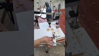 The hand drill turns into a bench drill in secondswoodworking viralvideo decoration tools [upl. by Schmeltzer]