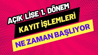 1 Dönem Kayıtları Ne Zaman Başlıyor Yeni Kayıt Kayıt Yenileme ders Seçimi Liseler Arası Geçiş [upl. by Seltzer247]