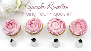 Rosette Cupcake Swirl  Cupcake Piping Techniques Tutorial [upl. by Burta732]