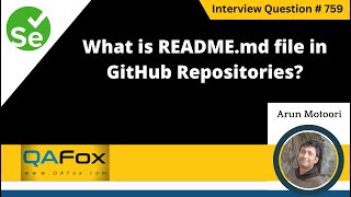 What is READMEmd file in GitHub Repositories Selenium Interview Question 759 [upl. by Tompkins]