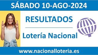 Resultado del sorteo Loteria Nacional del sabado 10 de agosto de 2024 [upl. by Aikehs]