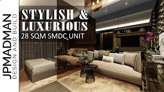 28sqm SMDC  Tiny Condo Makeover  Luxurious and Elegant Style  Interior Design  Air Residences [upl. by Whelan71]