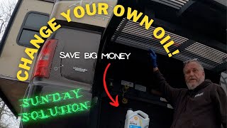 Easy DIY Oil Change for a Tiffin Motorhome Cummins 340 ISB 67 Engine  🧑‍🔧Sunday Solution [upl. by Rivy]