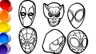 🔴HOW TO DRAW TO Marvel super heroes  Deadpool amp Wolverine spiderman verse across  faces [upl. by Aiva242]