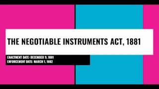 Negotiable Instrument Act 1881 I Important MCQs [upl. by Demmahom796]