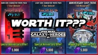 Are the 5000 Crystal Anniversary Packs Worth the Investment Star Wars Galaxy of Heroes [upl. by Illene393]