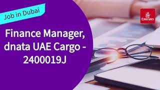 Finance Manager  Job in Dubai  Latest Jobs  Emirates  June 2024  Professional Jobs [upl. by Eanwahs]