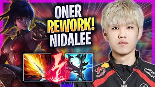 ONER TRIES NIDALEE WITH NEW REWORK  T1 Oner Plays Nidalee JUNGLE vs Brand  Season 2024 [upl. by Raskin]