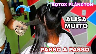 ALISAMENTO COM BOTOX ORGÂNICO NA RAIZ E TRATANDO AS PONTAS  PASSO A PASSO BOTX PLÂNCTON [upl. by Elidad]