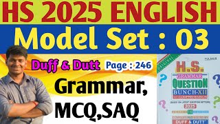 Class 12 Duff and Dutt Model Set 3 solved  Class 12 English model sets solution [upl. by Leirbma]