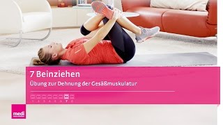 Bein ziehen  Gesäßmuskulatur dehnen  Dehnübungen Rücken bei Rückenschmerzen [upl. by Osnola]