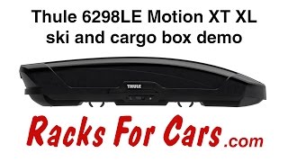 Thule Motion XT XL 6298LE ski box demo by Racks For Cars [upl. by Ecirtaemed705]