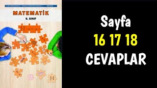 6Sınıf Matematik Ders Kitabı Sayfa 16 17 18 Cevaplar çözümler [upl. by Drehcir166]